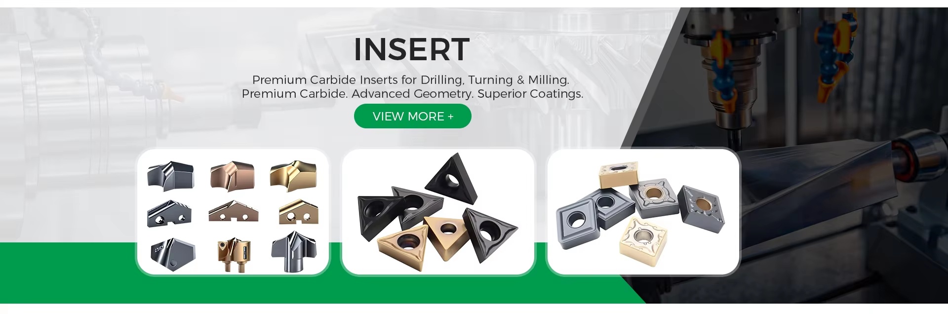 Tungsten carbide inserts for CNC turning